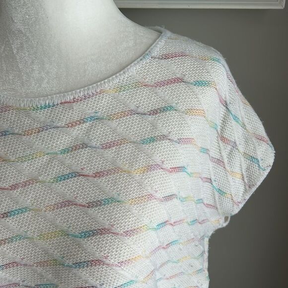 Vintage 70s 80s Brunny Rainbow Shortsleeve Crewneck Sweater - Picture 4 of 12